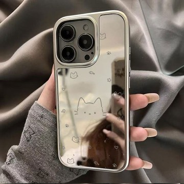 ✨iPhone手機殼✨音符貓咪適用蘋果17手機殼iPhone16promax電鍍15/14鏡面13/12女11