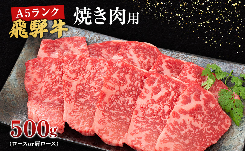 牛肉 飛騨牛 焼き肉 セット ロース 又は 肩ロース 500ｇ 黒毛和牛 Ａ5 美味しい お肉 牛 肉 和牛 焼肉 BBQ バーベキュー 