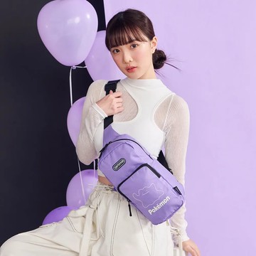 寶可夢夜光百變怪單肩包-大-紫色