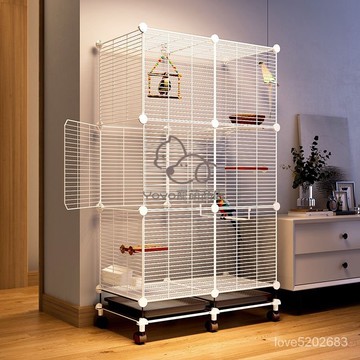 宅配免運😊鳥籠子大號傢用虎皮玄鳳鸚鵡豪華別墅新型珍珠鳥繡眼八哥專用鳥籠 寵物00