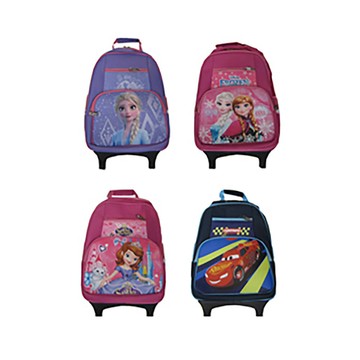 ~雪黛屋~冰雪奇緣拉桿書包瑕疵特價大容量主袋+外袋共三層鋁合金拉桿提後背拉桿式留意不接受退回#3005A