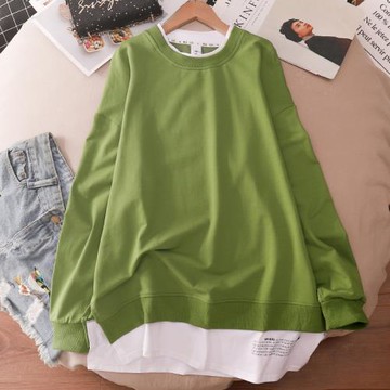 粉色衛衣女春秋薄款2024新款減齡寬松ins打底衫t恤秋裝小個子外套