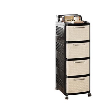 【LEZUN 樂尊】抽屜小推車帶輪可移動四層置物架