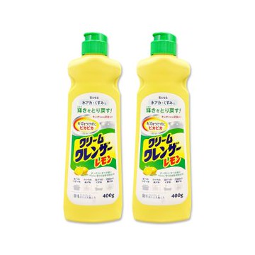 (2瓶超值組)日本第一石鹼-廚房浴室研磨亮澤消臭去污萬用清潔劑400g/瓶-檸檬香(黃)(弱鹼性多材質油漬去污乳,鍋爐餐具焦垢拋光膏,浴缸洗手台洗淨水垢髒污)