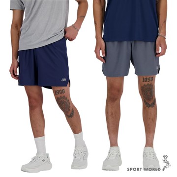 New Balance 短褲 男裝 7吋 速乾 反光 灰/藍【運動世界】MS41283GT/MS41283NNY