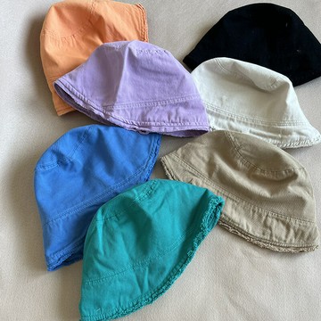 水洗棉 薄款小帽檐 前長后短磨邊漁夫帽 高顴骨好帶的帽子