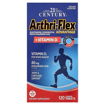 21st Century, Arthri-Flex Advantage® + 維生素 D3，120 片包衣片