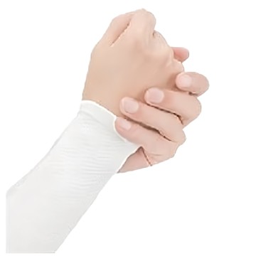 冰絲涼感袖套 露三指設計 手掌防滑矽膠 排汗透氣面料  均碼  白色  1件