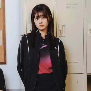 FILA 女短袖排汗快乾漸層POLO衫-黑色 5POA-1006-BK