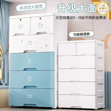 【加厚耐用】兒童收納櫃 抽屜櫃 儲物櫃 五斗櫃 衣櫃 零食櫃 寶寶衣物收納 多層分類 環保材質 臥室客廳儲物
