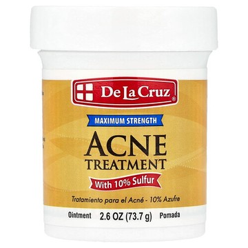 De La Cruz, 痤瘡護理軟膏，含 10% 硫，特強型，2.6 盎司（73.7 克）