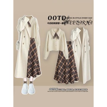 miu里miu氣韓系大衣連衣裙女2026年開秋季穿搭一整套高級感套裝裙