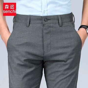 【臺灣出貨】亞麻男褲休閒褲男 2025新款夏季薄款休閒西褲男中年商務直筒寬鬆免燙男褲薄