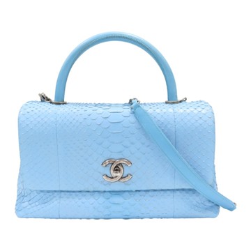 CHANEL 香奈兒 藍色 蟒蛇皮 Coco Handle 29 兩用包 A92991 【二手名牌BRAND OFF】