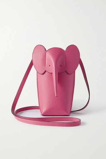 Loewe - Elephant Pocket Leather Shoulder Bag - Pink - one size