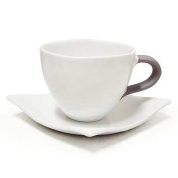 [豐名日本餐具] 棕把咖啡杯組 白釉 / C00CS1-116