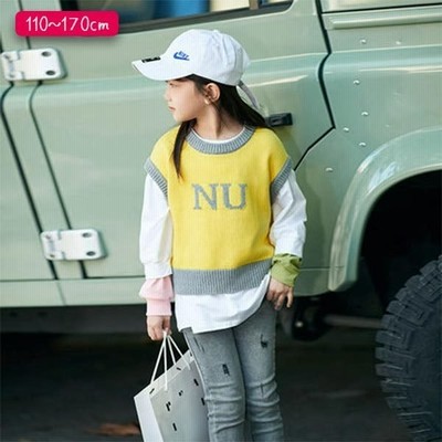 重ね着用ベスト 女の子 小学生 中学生 ベスト 韓国子供服 可愛い ノースリーブ 重ね着用 秋 春 袖無し ワンポイント セーターベスト トップス キッズ チョッキ 通販 Lineポイント最大get Lineショッピング