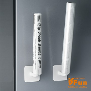 【iSFun】日式L型＊多功能壁貼滾筒紙巾收納架/白X2