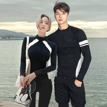 Biki比基尼妮泳衣，浮潛衣黑色沖浪服防晒拉鍊外套長袖泳衣(單外套 女購買區)