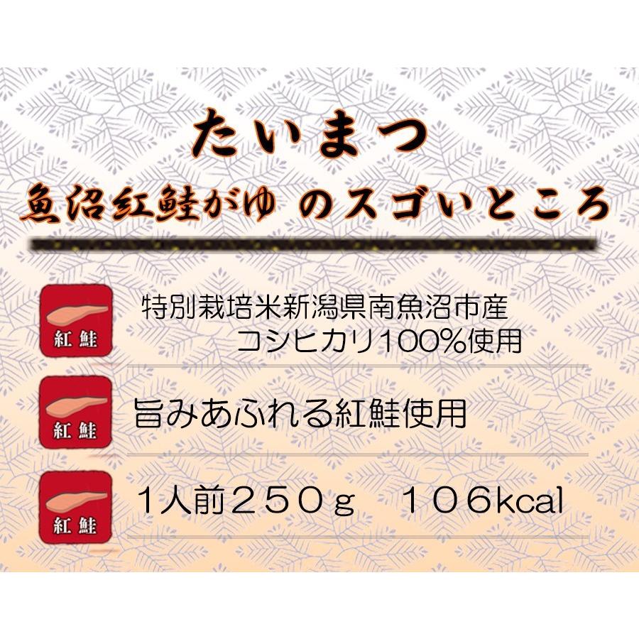 魚沼紅鮭がゆ (たいまつ食品) 低カロリー レトルト食品 おかゆ 魚沼産こしひかり 国内産