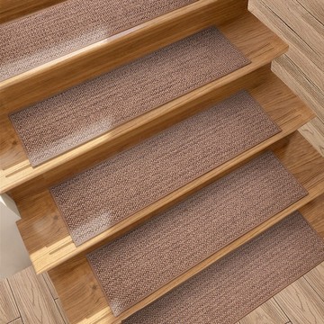 半島良品 亞麻款止滑樓梯墊  76 x 20cm  米駝色  3個