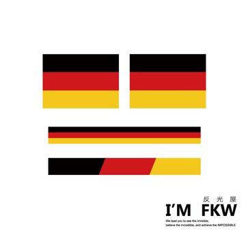 反光屋FKW 國旗 德國 義大利 美國 英國 台灣 日本 加拿大 3M 反光貼紙 1份含2張方形+2張長條形 防水貼