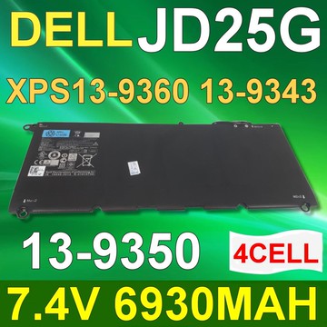 DELL 4芯 JD25G 日系電芯 電池  JD25G 0JD25G RWT1R 0N7TY 0DRRP 5K9CP  90V7W DIN02 JHXPY XPS 13-9343 13-9350  13-9360 XPS 13D-9343