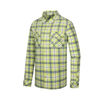 【【蘋果戶外】】山林 31B05 69 果綠 男 彈性 抗UV 格子長袖襯衫 長上衣 吸濕排汗 快乾 春夏 Mountneer
