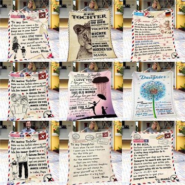 跨境毛毯3D信封印花法蘭絨午睡空調毯禮品毯代發批發可來圖定