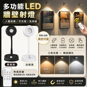 台灣現貨🌟多功能墻壁射燈 充電式壁燈 免佈線 室內牆壁燈 射燈 LED人體感應燈照畫燈 室內裝飾氣氛燈 墻壁壁畫燈