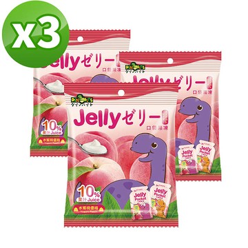 【Dinobite】恐龍咬水蜜桃優格果凍120g X3入組