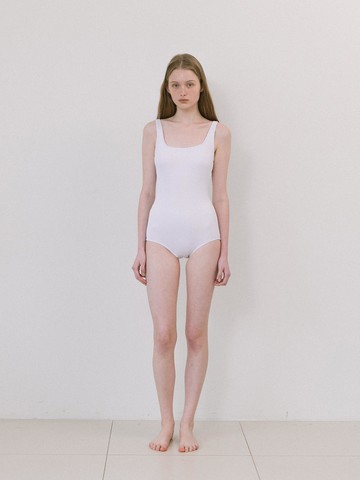 Simple Square Swimsuit [White]