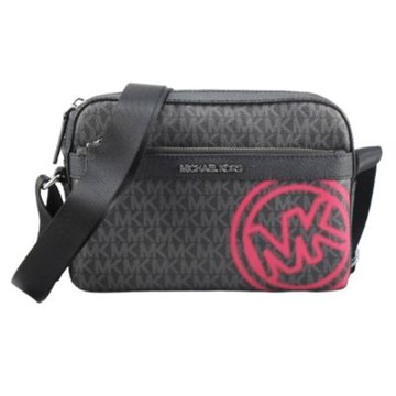 MICHAEL KORS COOPER新圖騰LOGO帥氣斜背包(黑)