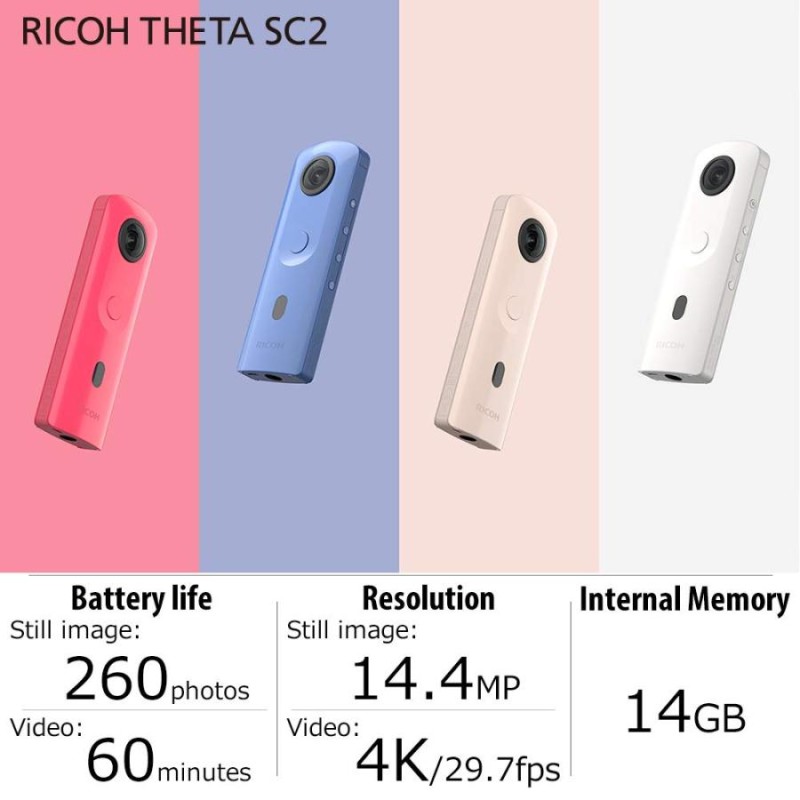 Ricoh スポーツ アクションビデオカメラ THETA SC2 - PINK ピンク