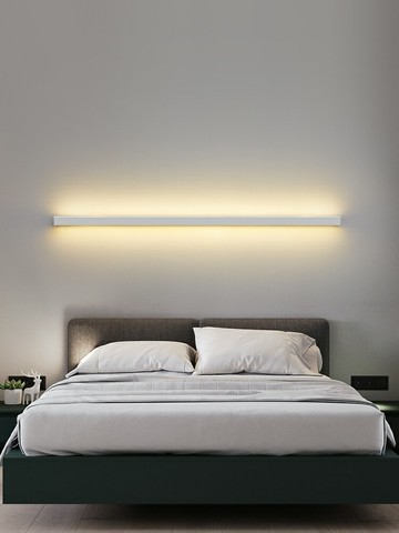 極簡長條壁燈臥室床頭燈現代簡約北歐壁燈客廳酒店可置物墻壁燈