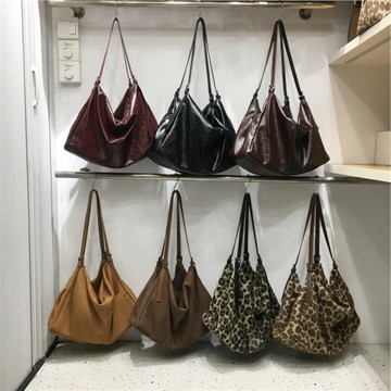 小臟柜 小眾慵懶風秋冬季質感麂皮絨軟皮大容量休閑女單肩托特包