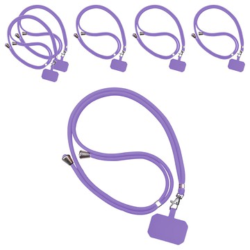 可調式手機掛繩 附固定片 D116  紫棠色  6組