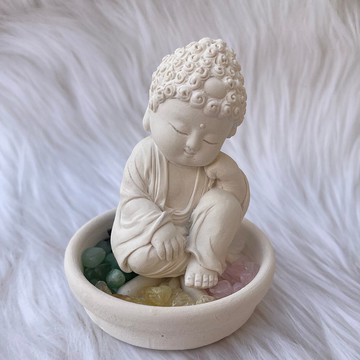 五行水晶礦石擴香 淨念吉祥小佛之悟道 - 小盤組 擴香石複合