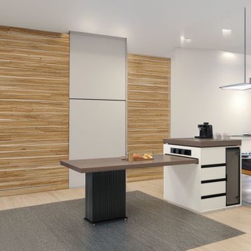 文創集 米利安7尺岩板可伸縮中島餐桌櫃組合(桌面可伸縮使用)-210x90x98cm免組