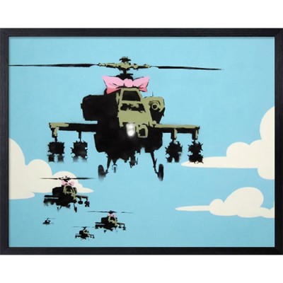 美工社 アートフレーム グレー 20x16inch Banksy(バンクシー) Red