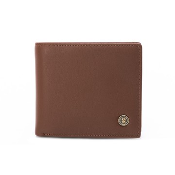 【Kinloch Anderson】Hogan 圓標雙窗式短夾-栗葉棕