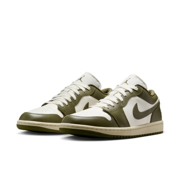 【NIKE】WMNS AIR JORDAN 1 LOW 女鞋 籃球鞋 白 橄欖綠-DC0774122
