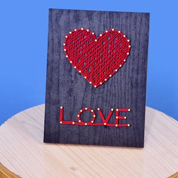 釘子繞線畫愛心擺臺創意手工DIY材料包學生情侶送閨蜜520禮物