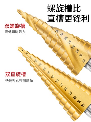 寶塔鉆頭開孔器萬能打孔鋼鐵超硬擴孔錐形金屬多功能不銹鋼階梯鉆