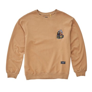 5th STREET｜山形｜中性｜食物罐頭繡花厚長袖T恤｜橘色