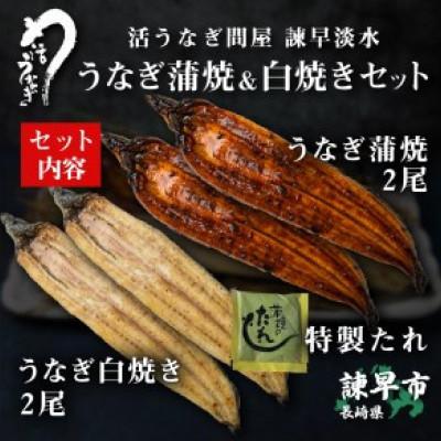 ふるさと納税 諫早市  うなぎ蒲焼2尾白焼き2尾セット