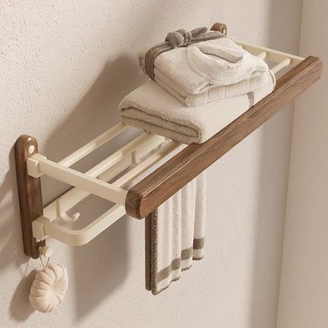 美拉德新款毛巾架衛生間免打孔掛浴巾架高級置物架浴室用品大全家用