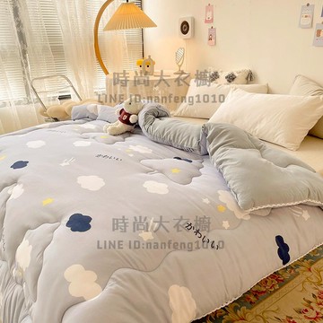 水洗棉被子冬被加厚保暖春秋被四季通用被芯單人雙人棉被褥太空被【時尚大衣櫥】