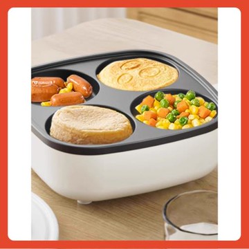 ✅四孔煎蛋鍋雞蛋肉堡插電漢堡機器平底不粘鍋電餅鐺家用早餐蛋