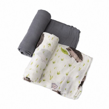 Little Unicorn 竹纖紗布巾兩入組 鐵甲刺蝟